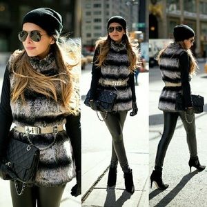 Rachel Zoe Faux Chinchilla Fur Vest Size XS / 2-4